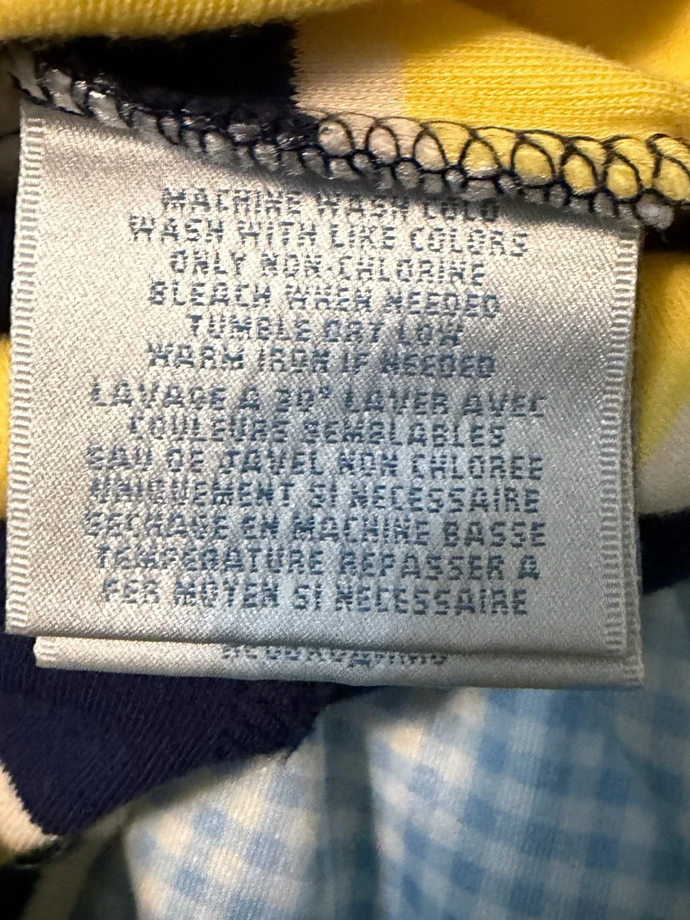 Ralph Lauren Baby Boy's Blue and Yellow Striped Collared Romper Size 3 Months